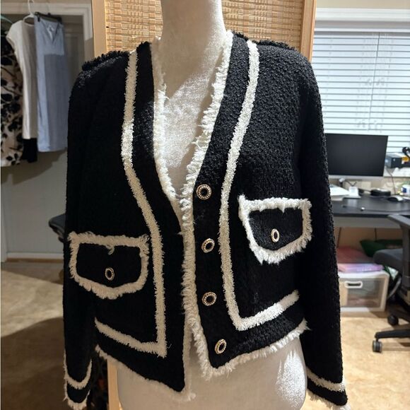 AQUA
Bouclé Contrast Trim Jacket - Picture 2 of 6